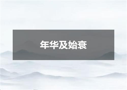 年华及始衰