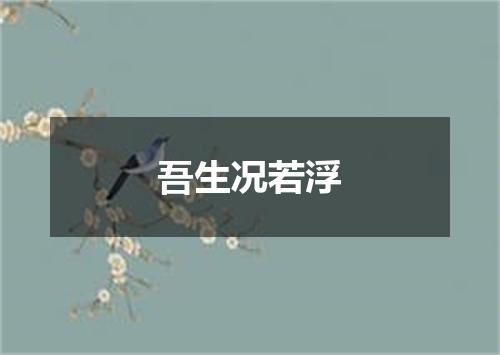 吾生况若浮