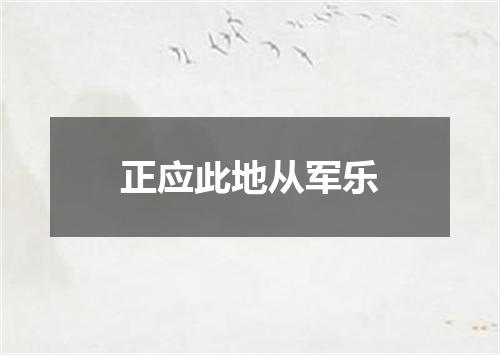 正应此地从军乐