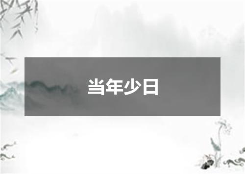 当年少日
