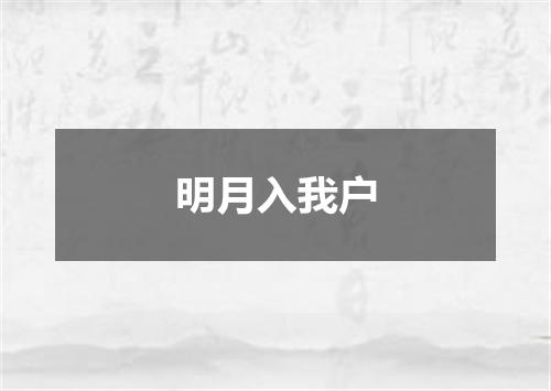 明月入我户