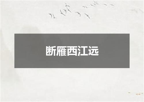 断雁西江远