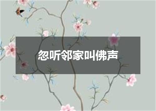 忽听邻家叫佛声
