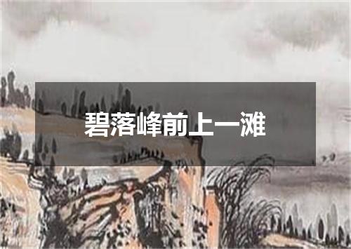 碧落峰前上一滩