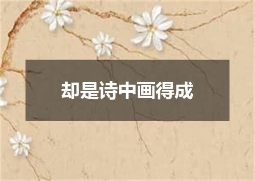 却是诗中画得成