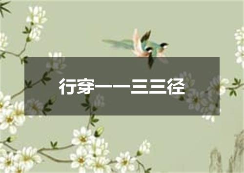 行穿一一三三径