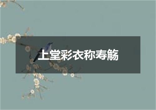 上堂彩衣称寿觞