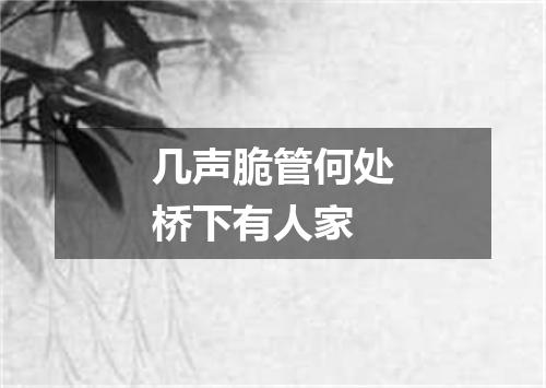 几声脆管何处桥下有人家