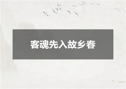 客魂先入故乡春