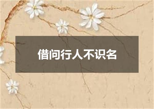 借问行人不识名