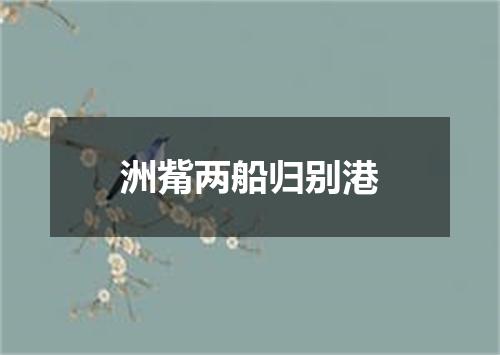 洲觜两船归别港