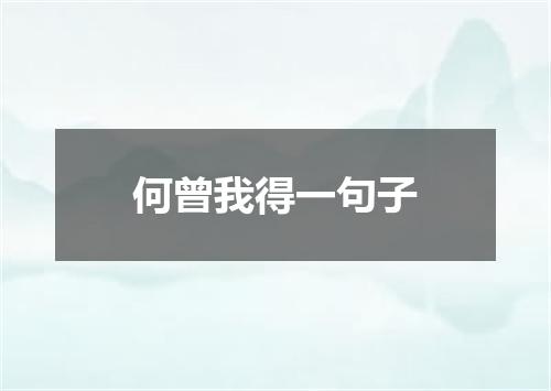 何曾我得一句子