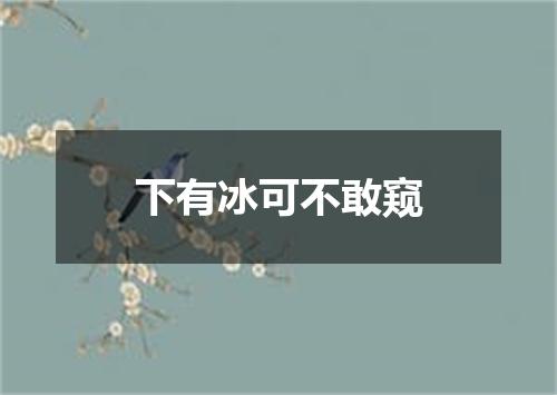 下有冰可不敢窥