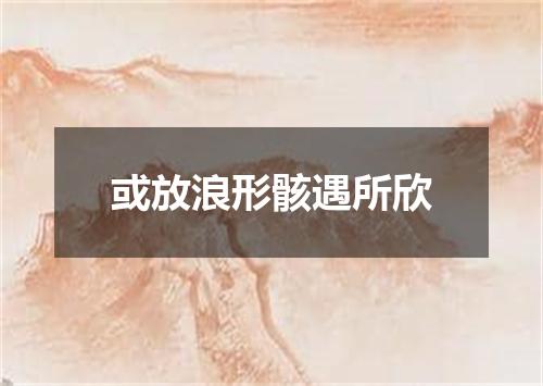 或放浪形骸遇所欣