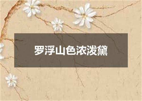 罗浮山色浓泼黛