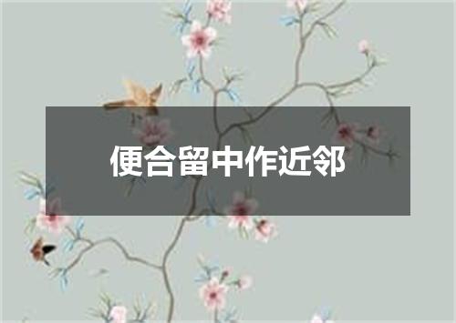 便合留中作近邻