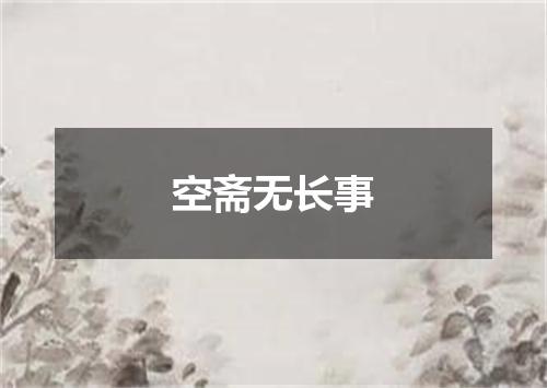 空斋无长事