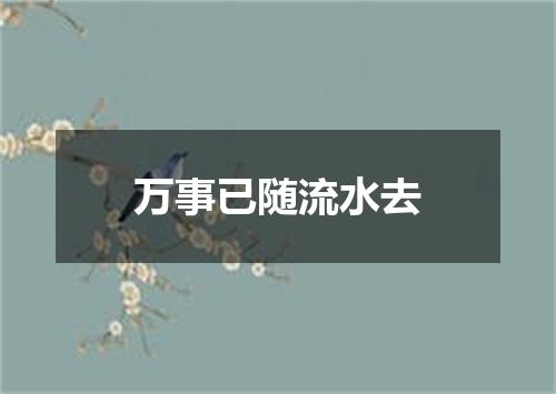 万事已随流水去