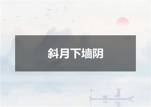 斜月下墙阴