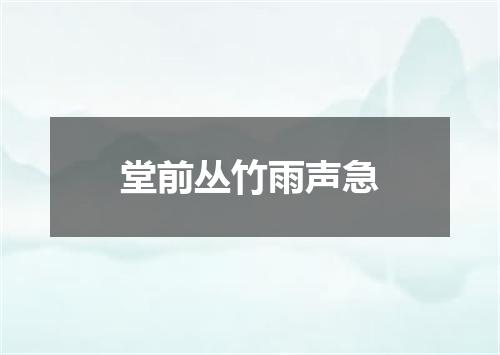堂前丛竹雨声急