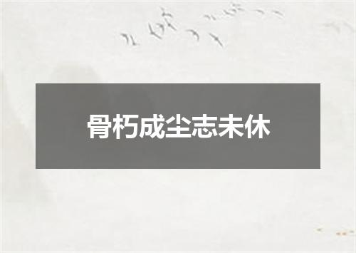 骨朽成尘志未休