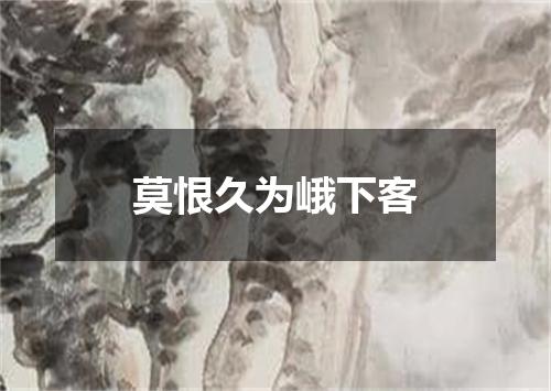 莫恨久为峨下客