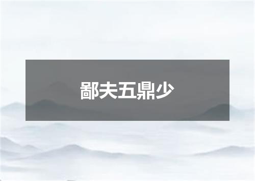 鄙夫五鼎少