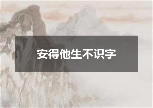 安得他生不识字