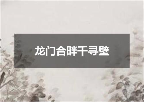 龙门合畔千寻壁