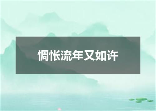 惆怅流年又如许