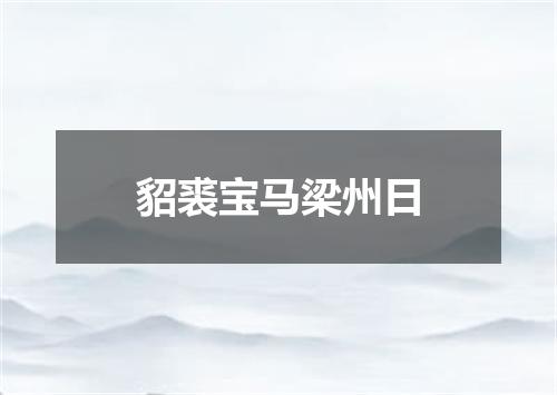 貂裘宝马梁州日