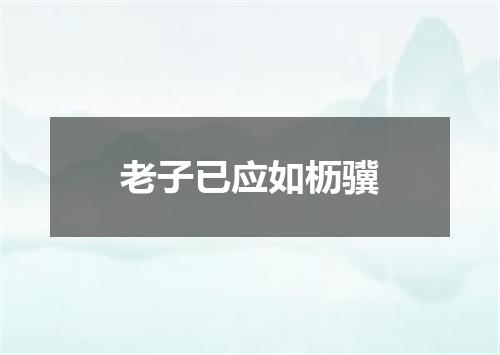 老子已应如枥骥