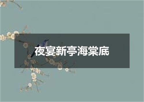 夜宴新亭海棠底