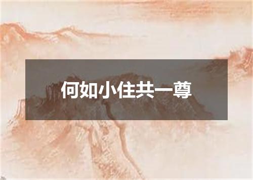 何如小住共一尊