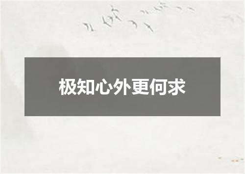 极知心外更何求