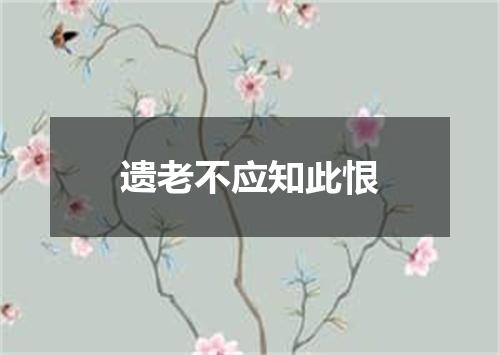 遗老不应知此恨