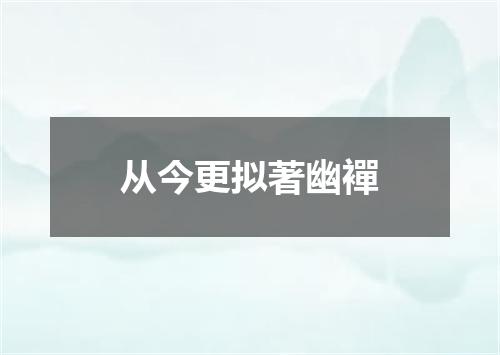 从今更拟著幽襌
