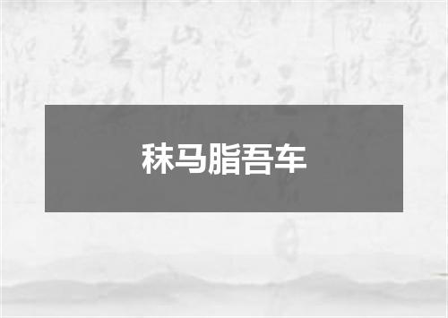 秣马脂吾车