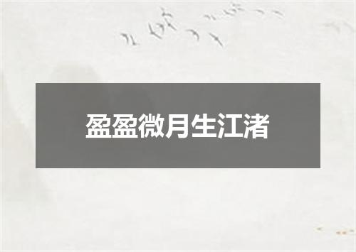 盈盈微月生江渚