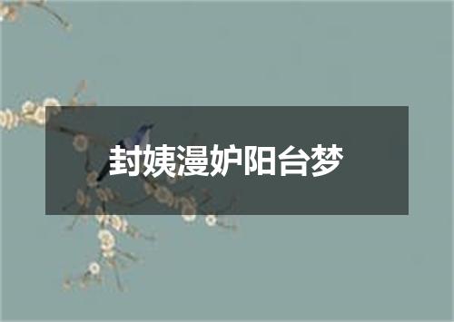 封姨漫妒阳台梦
