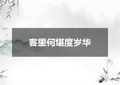 客里何堪度岁华