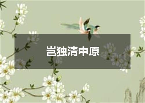 岂独清中原