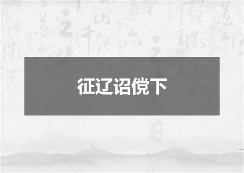 征辽诏傥下