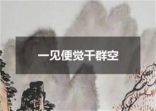 一见便觉千群空
