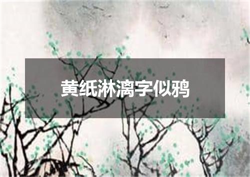黄纸淋漓字似鸦
