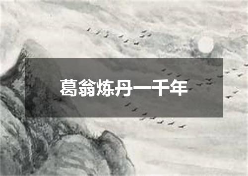 葛翁炼丹一千年