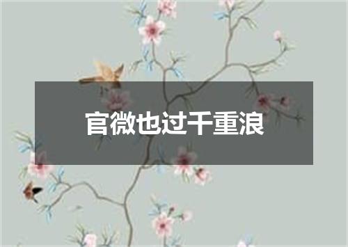 官微也过千重浪