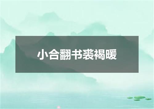 小合翻书裘褐暖