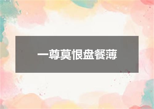 一尊莫恨盘餐薄