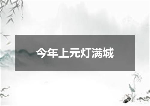 今年上元灯满城